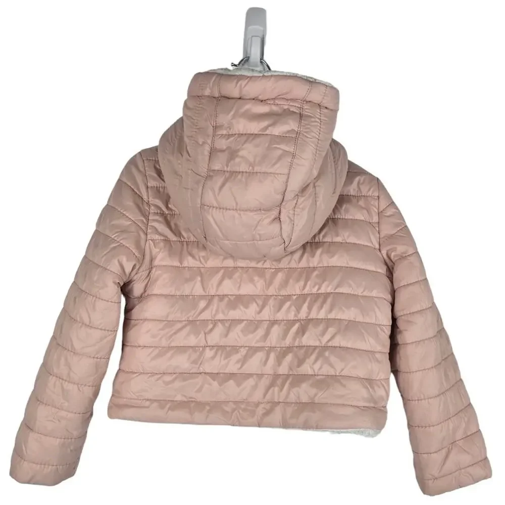 Michael Kors Toddlers GIRLS Pink Puffer Fleece Lined Hooded Jacket 4T - Picture 2 of 7